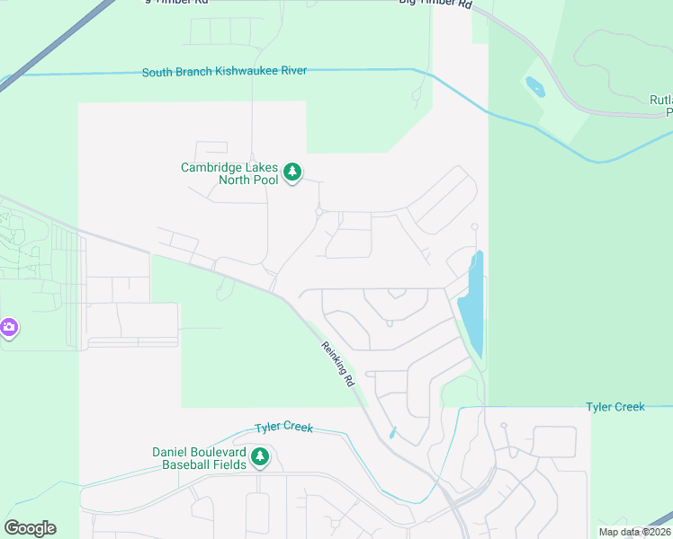 map of restaurants, bars, coffee shops, grocery stores, and more near 1140 Americana Avenue in Pingree Grove