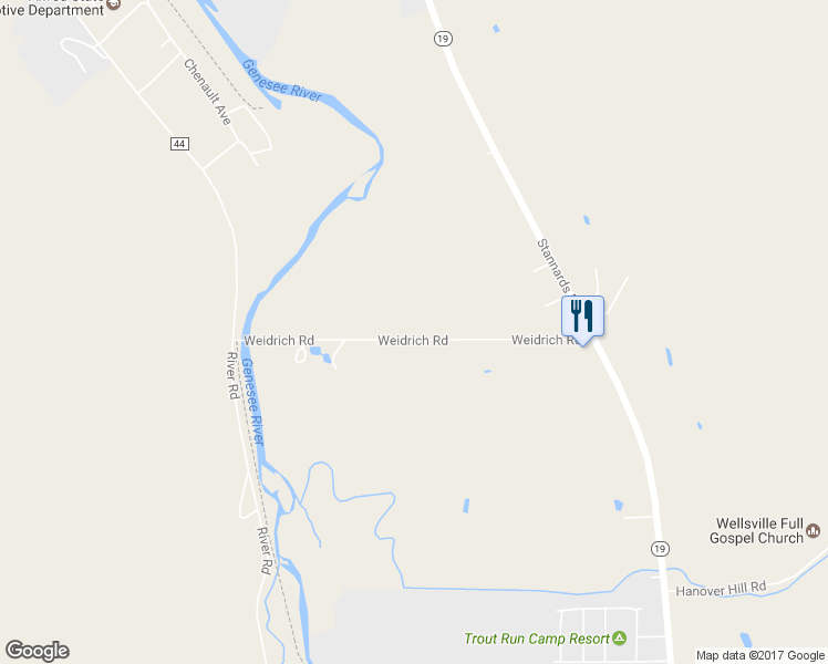 map of restaurants, bars, coffee shops, grocery stores, and more near 3592 Weidrich Road in Wellsville