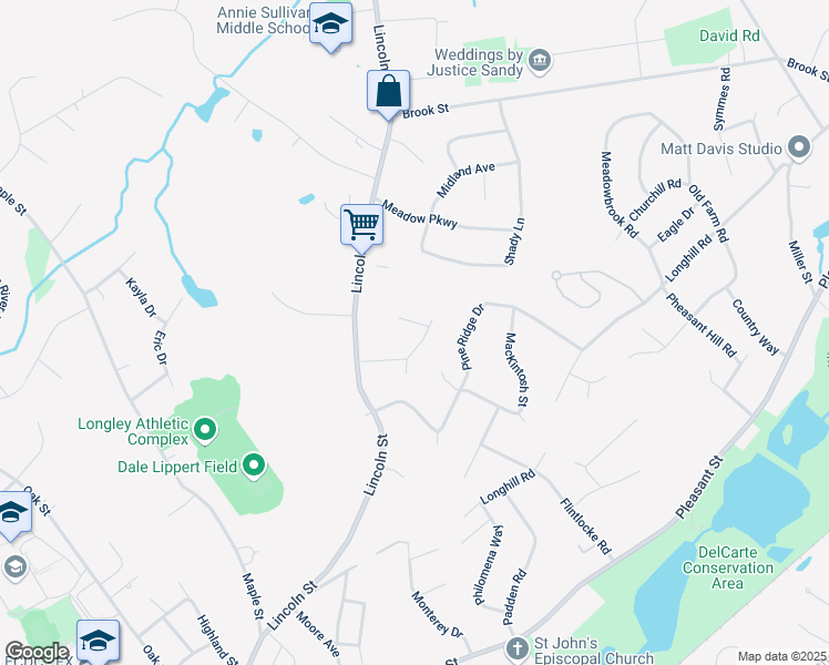 map of restaurants, bars, coffee shops, grocery stores, and more near 10 York Lane in Franklin