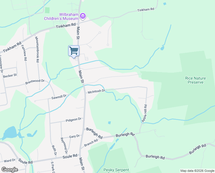 map of restaurants, bars, coffee shops, grocery stores, and more near 9 McIntosh Drive in Wilbraham
