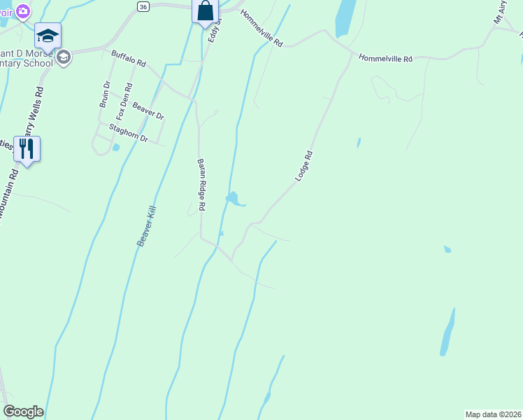 map of restaurants, bars, coffee shops, grocery stores, and more near 105 Lodge Road in Saugerties