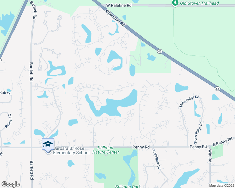 map of restaurants, bars, coffee shops, grocery stores, and more near 34 Lakeside Drive in South Barrington