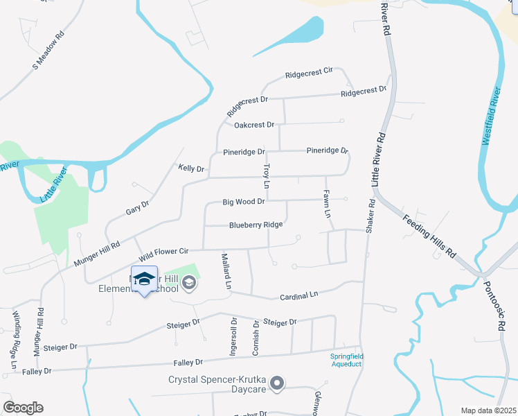 map of restaurants, bars, coffee shops, grocery stores, and more near 110 Troy Lane in Westfield