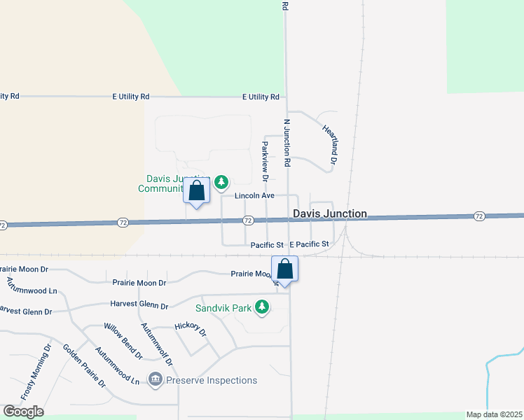 map of restaurants, bars, coffee shops, grocery stores, and more near 104 Elm Street in Davis Junction