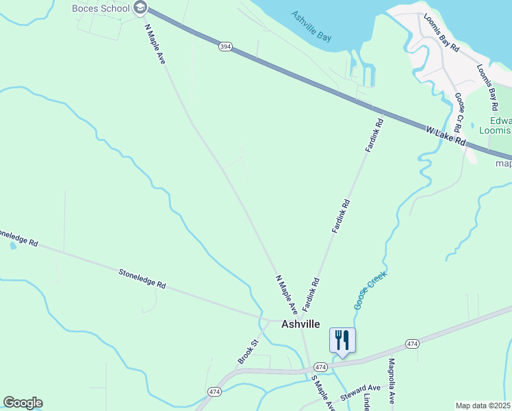 map of restaurants, bars, coffee shops, grocery stores, and more near 2368 North Maple Avenue in Ashville
