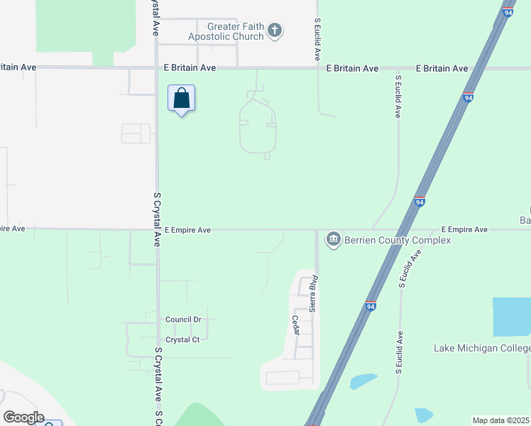 map of restaurants, bars, coffee shops, grocery stores, and more near 1961 East Empire Avenue in Benton Harbor