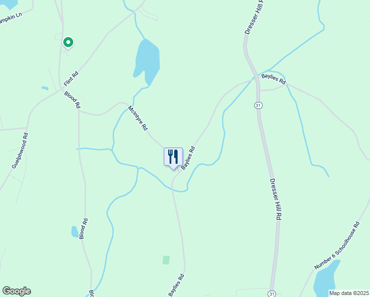 map of restaurants, bars, coffee shops, grocery stores, and more near 52 East Baylies Road in Charlton