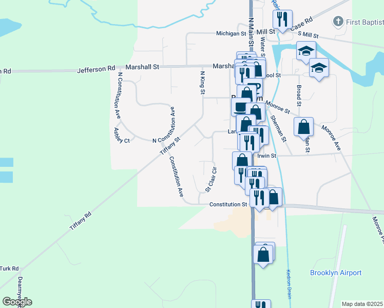 map of restaurants, bars, coffee shops, grocery stores, and more near 126 Saint Clair Circle in Brooklyn