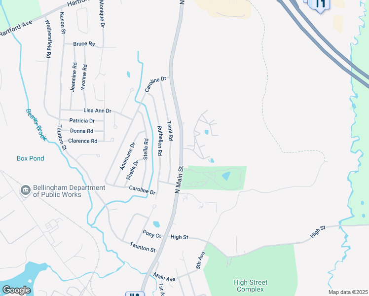 map of restaurants, bars, coffee shops, grocery stores, and more near 148 North Main Street in Bellingham