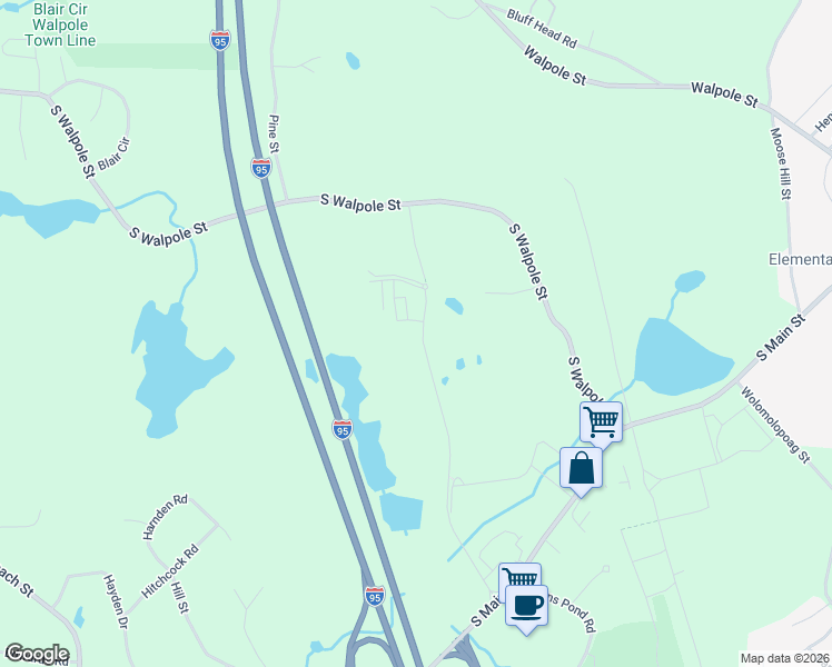 map of restaurants, bars, coffee shops, grocery stores, and more near 2 Lynncrest Road in Sharon