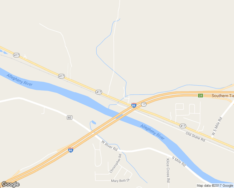 map of restaurants, bars, coffee shops, grocery stores, and more near 4106 New York 417 in Allegany