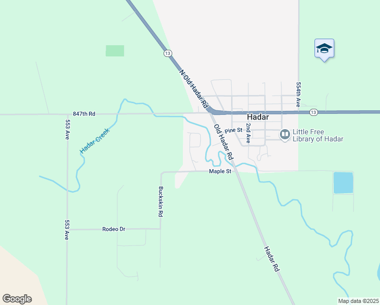 map of restaurants, bars, coffee shops, grocery stores, and more near Hillside Dr in Hadar
