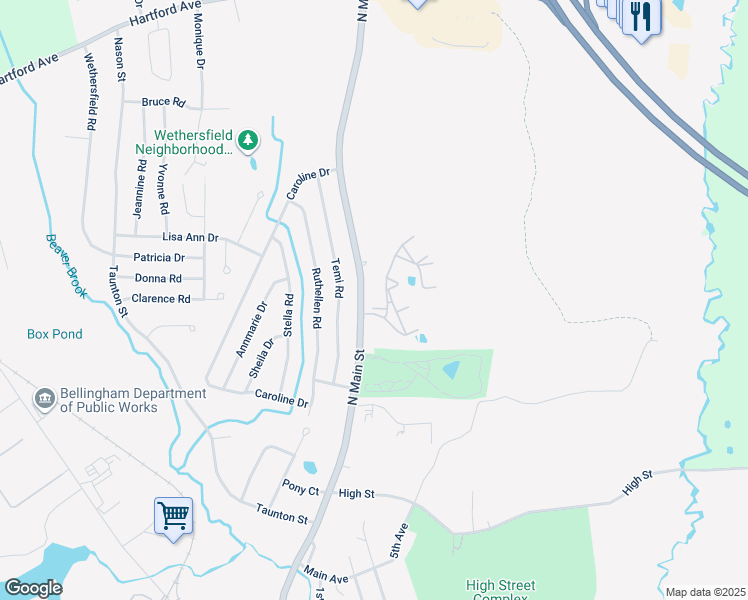 map of restaurants, bars, coffee shops, grocery stores, and more near 151 North Main Street in Bellingham