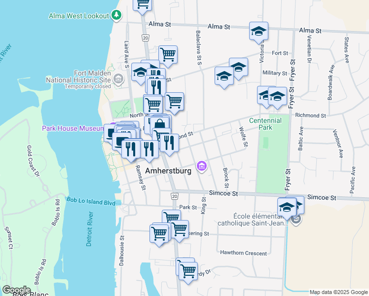Map Of Amherstburg Ontario Murray Street, Amherstburg On - Walk Score