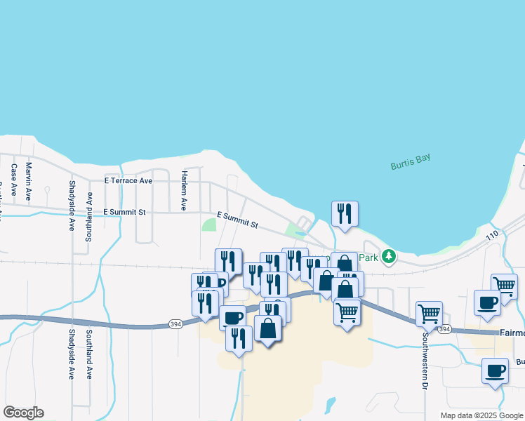 map of restaurants, bars, coffee shops, grocery stores, and more near 269 East Terrace Avenue in Lakewood