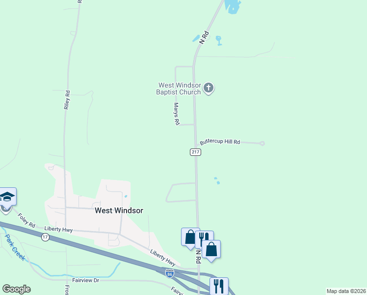 map of restaurants, bars, coffee shops, grocery stores, and more near 139 North Road in Windsor