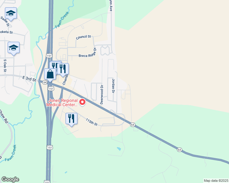 map of restaurants, bars, coffee shops, grocery stores, and more near 522-599 Jordan Drive in Anamosa