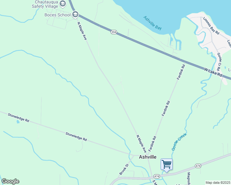 map of restaurants, bars, coffee shops, grocery stores, and more near North Maple Avenue in Ashville