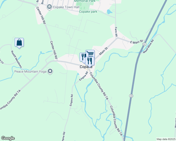 map of restaurants, bars, coffee shops, grocery stores, and more near in Copake