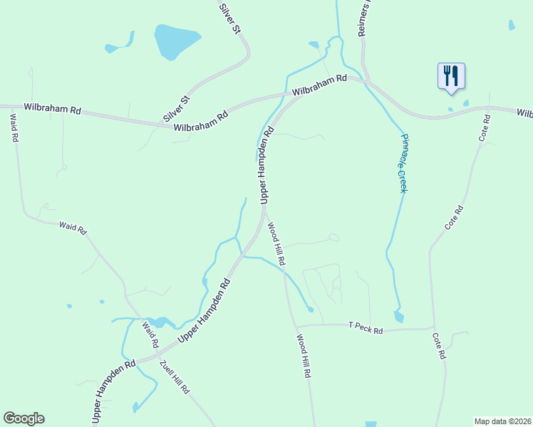 map of restaurants, bars, coffee shops, grocery stores, and more near 0 Woodhill Road in Monson