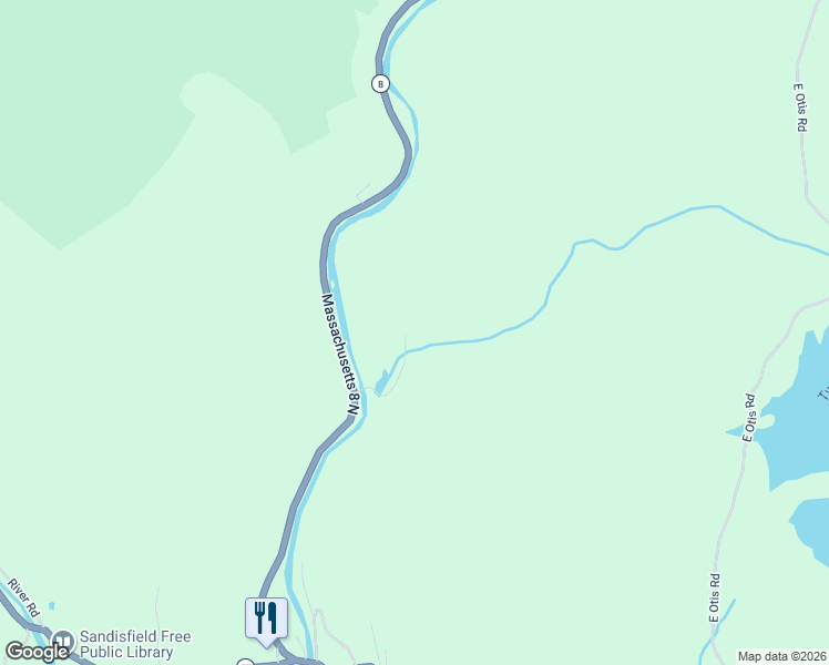 map of restaurants, bars, coffee shops, grocery stores, and more near Massachusetts 8 North in Sandisfield