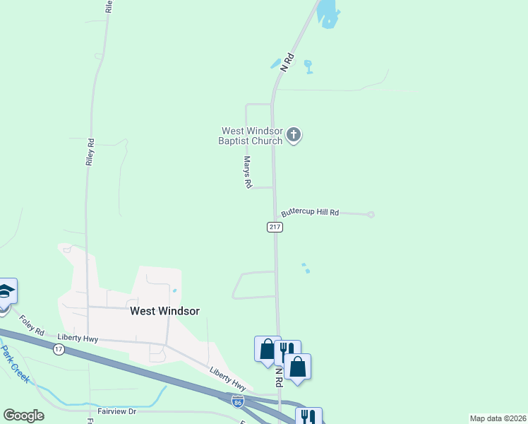 map of restaurants, bars, coffee shops, grocery stores, and more near 139 North Road in Windsor