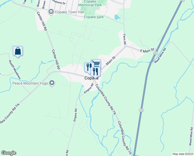 map of restaurants, bars, coffee shops, grocery stores, and more near in Copake
