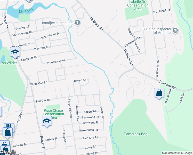map of restaurants, bars, coffee shops, grocery stores, and more near 240 Hanson Drive in Springfield