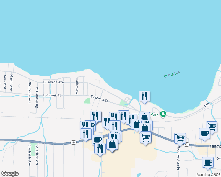 map of restaurants, bars, coffee shops, grocery stores, and more near 269 East Terrace Avenue in Lakewood