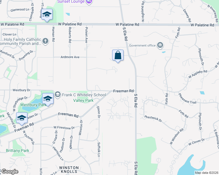 map of restaurants, bars, coffee shops, grocery stores, and more near 2182 Freeman Court in Inverness