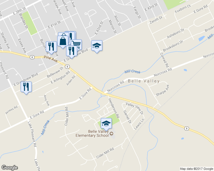map of restaurants, bars, coffee shops, grocery stores, and more near 1514 Norcross Rd in Erie