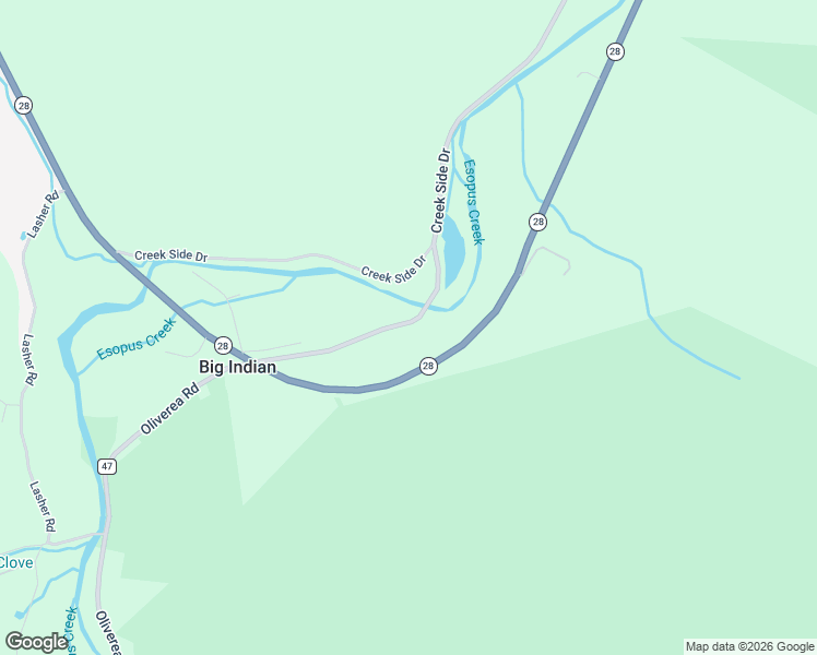 map of restaurants, bars, coffee shops, grocery stores, and more near 76 Fire House Road in Big Indian