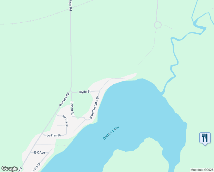 map of restaurants, bars, coffee shops, grocery stores, and more near 14661 North Barton Lake Drive in Vicksburg