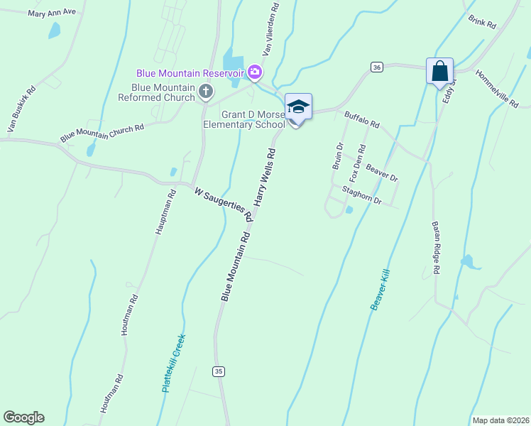 map of restaurants, bars, coffee shops, grocery stores, and more near 6 Harry Wells Road in Saugerties