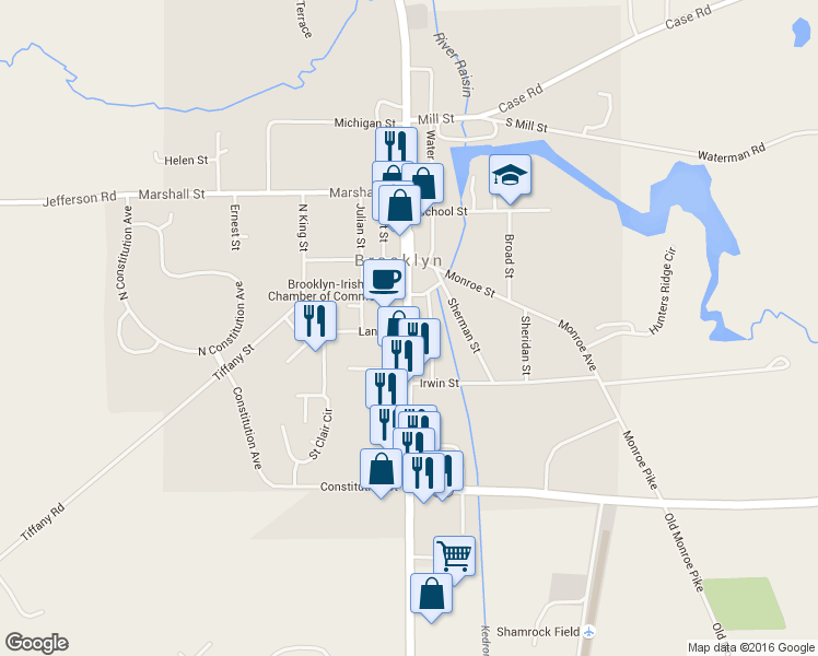 map of restaurants, bars, coffee shops, grocery stores, and more near 217 Brooklyn Road in Brooklyn