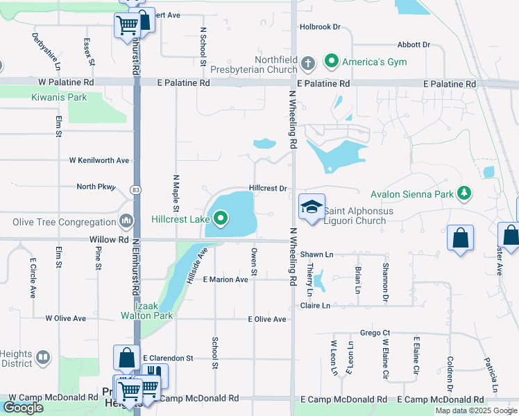 map of restaurants, bars, coffee shops, grocery stores, and more near 400 Owen Court in Prospect Heights