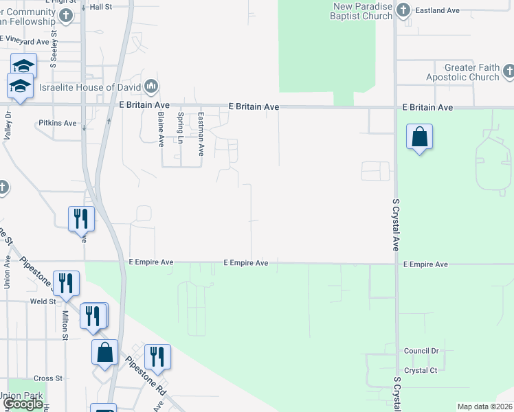 map of restaurants, bars, coffee shops, grocery stores, and more near 771 Dixie Drive in Benton Harbor