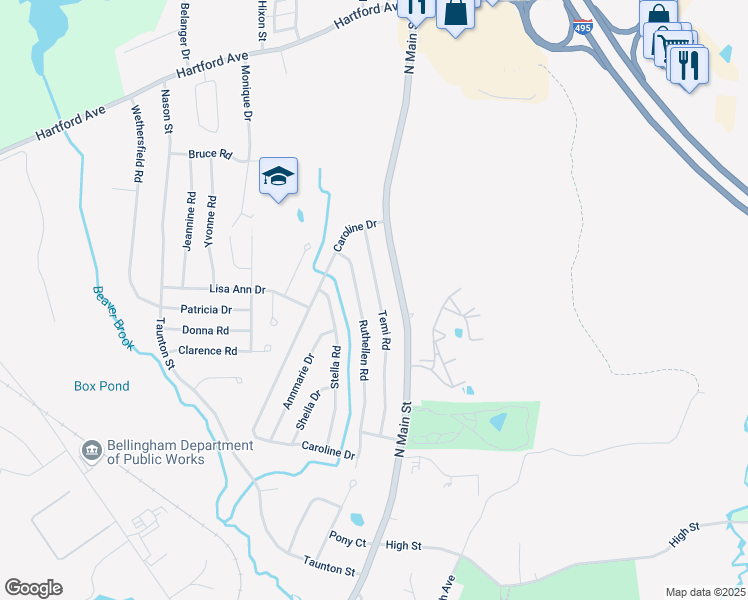map of restaurants, bars, coffee shops, grocery stores, and more near 44 Ruthellen Road in Bellingham