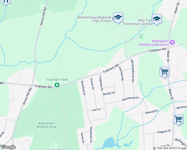 map of restaurants, bars, coffee shops, grocery stores, and more near 972 Tinkham Road in Wilbraham