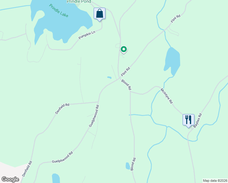 map of restaurants, bars, coffee shops, grocery stores, and more near 2 Blood Road in Charlton