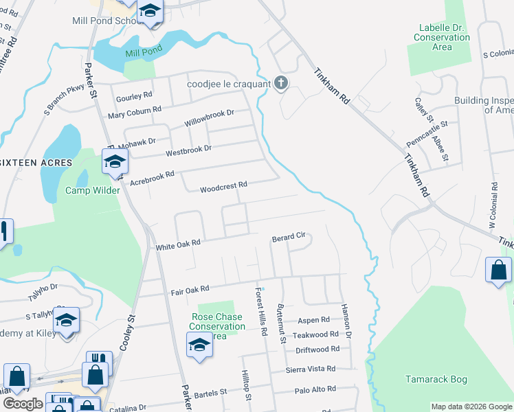 map of restaurants, bars, coffee shops, grocery stores, and more near 82 Druid Hill Road in Springfield