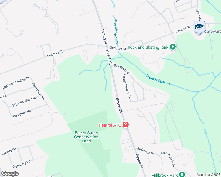 map of restaurants, bars, coffee shops, grocery stores, and more near 143 Beech Street in Rockland