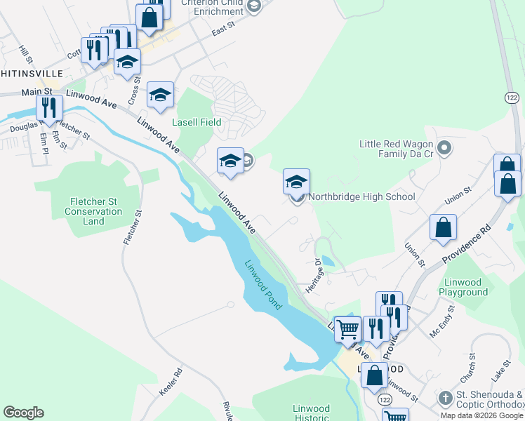 map of restaurants, bars, coffee shops, grocery stores, and more near 19 Haringa Avenue in Northbridge
