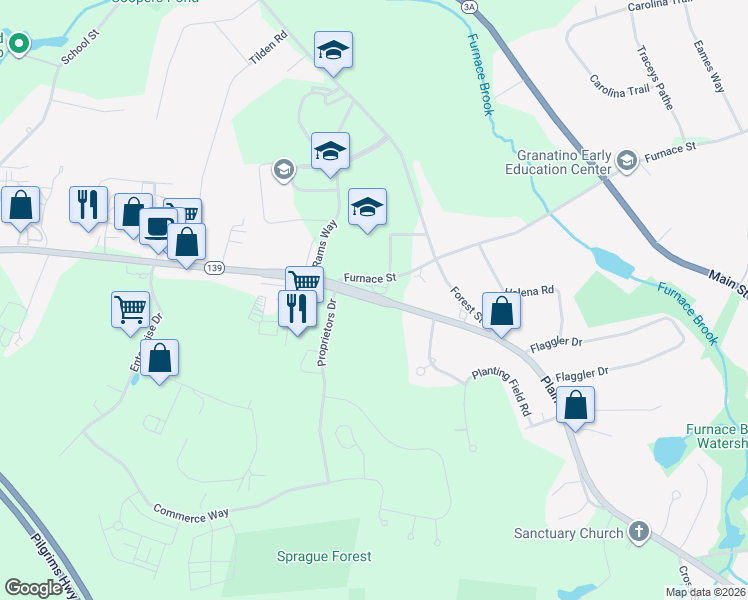 map of restaurants, bars, coffee shops, grocery stores, and more near 559 Plain Street in Marshfield