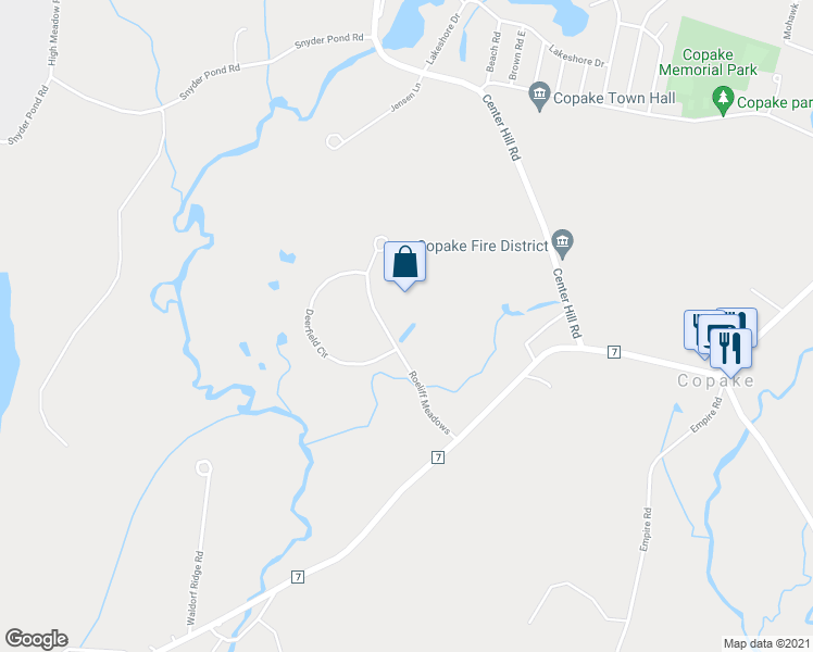 map of restaurants, bars, coffee shops, grocery stores, and more near 60 Roeliff Meadows in Copake