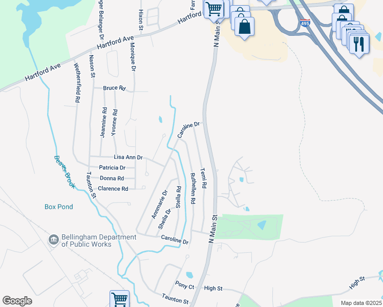 map of restaurants, bars, coffee shops, grocery stores, and more near 44 Ruthellen Road in Bellingham