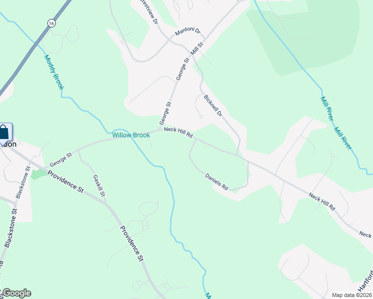 map of restaurants, bars, coffee shops, grocery stores, and more near 1 Daniels Road in Mendon