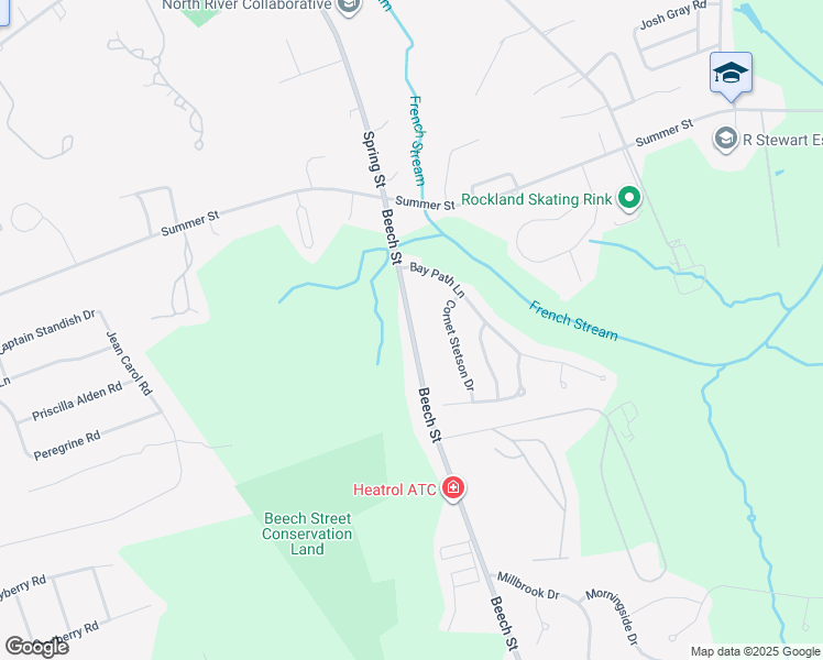 map of restaurants, bars, coffee shops, grocery stores, and more near 143 Beech Street in Rockland