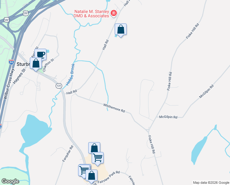 map of restaurants, bars, coffee shops, grocery stores, and more near 29 Whittemore Road in Sturbridge