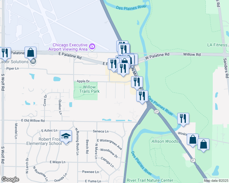 map of restaurants, bars, coffee shops, grocery stores, and more near 848 Mcintosh Court in Prospect Heights